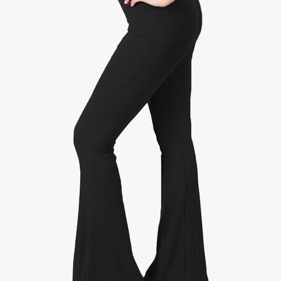 Satina Women's High Waist Flare Buttery Soft Leggings, Black,  XXL - Picture 1 of 6
